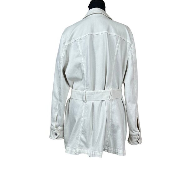 j. jill White Removeable Tie Button Front Utility Jacket Size L - Picture 4 of 14